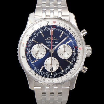 레플리카 [브라이틀링] 남성용 네비타이머 AB0137211C1P1 크로노그래프 ETA7750-2 타입 오토매틱 43mm 메탈줄 블루 다이얼 bre6006  