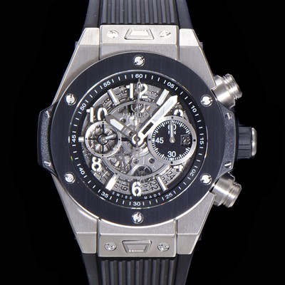 레플리카 [휴블렛] 남성용 빅뱅 유니코 킹골드 크로노그래프 441.NM.1170.RX 세라믹 베젤 HUB1280 오토매틱 므브먼트 44mm 러버밴드 스켈레톤다이얼 hub38956  