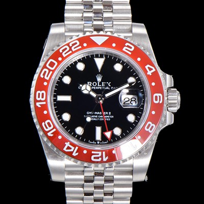 레플리카  [로렉스] 남성용 지엠티 마스터II 오토매틱 Cal.3186 타입 40mm 5선 쥬빌리 브레이슬릿 블랙다이얼 rol1292  