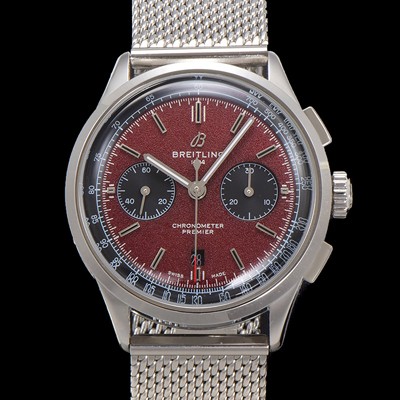 레플리카 [브라이틀링] 남성용 프리미에르 크로노그래프 7750 타입 오토매틱 42mm 메쉬밴드 레드 다이얼 bre6024  