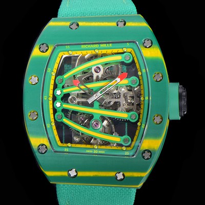 레플리카 [리차드밀레] 남성용 리차드밀 RM59-01 요한블랙 투어빌론 카본재질 51mm 스켈레톤 다이얼 오토매틱 무브먼트 RIC01414  