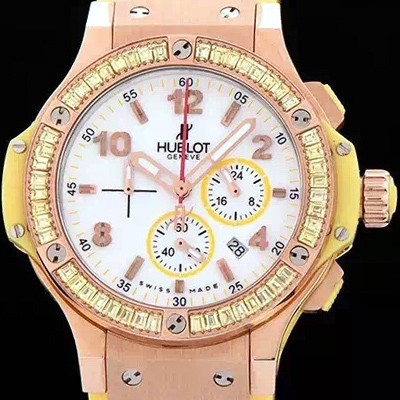 레플리카 [휴블렛] 여성용 빅뱅 에볼루션 쿼츠 다이아몬드 버젼 화이트다이얼 HUB4201  