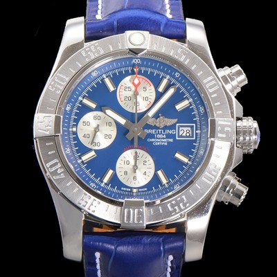 레플리카 [브라이틀링] 남성용 어벤져 크로노그래프 ETA 7750-2 타입 45mm 가죽줄 블루다이얼 bre6448  