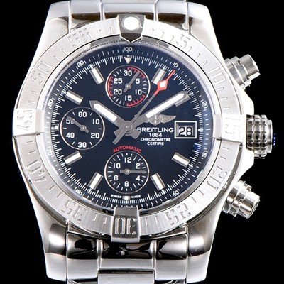 레플리카 [브라이틀링] 남성용 슈퍼 어벤져II A1338111|BC32|170A 크로노그래프 블랙 다이얼 브레이슬릿 오토매틱 무브먼트 BRE0253  