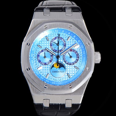 레플리카 [오데마피게] 남성용 로얄오크 퍼펙츄얼 캘린더 41mm 오토매틱 T5134 타입 가죽줄 블루다이얼 aud1513  