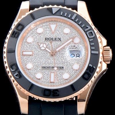 레플리카 [로렉스] 남성용 오이스터 페페츄얼 요트-마스터 m116655-0005“다이아몬드 파베 다이얼” 블랙 세라크롬 양방향 회전 베젤 오토매틱 무브먼트 ROL0504  
