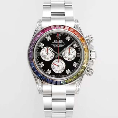레플리카 [로렉스] 남성용 데이토나 레인보우 116599 RBOW 크로노그래프 40mm 오토매틱 Cal.4130타입 블랙 다이얼 rol5434  