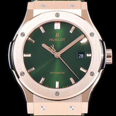 레플리카 [휴블렛] 남성용 클레식 퓨전 565.OX.8980.LR 논그로노형 티타늄 그린 에디션!!그린 다이얼 18K 로즈골드 오토매틱 무브먼트 HUB0211  
