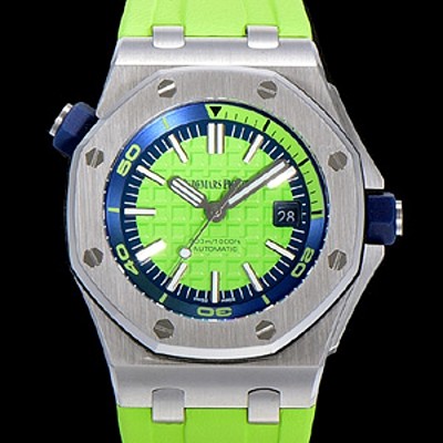 레플리카 [오데마피게] 남성용 옐로 세라믹 다이버!!로얄오크 오프쇼어15710ST.OO.A038CA.01 옐로 와플 다이얼 오토매틱 무브먼트 AUD12255  