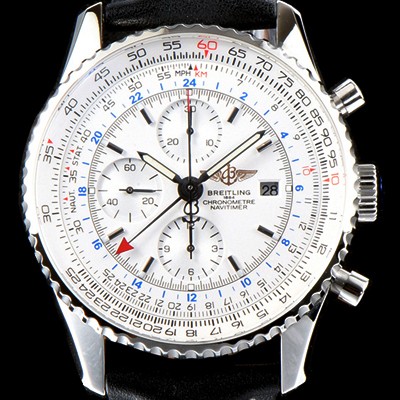 레플리카 [브라이틀링] 남성용 업그레이드형!!네비타이머 월드 A2432212|G571|756P|A20BA.1 지엠티 크로노그래프 화이트 다이얼 오토매틱 무브먼트 BRE0211  
