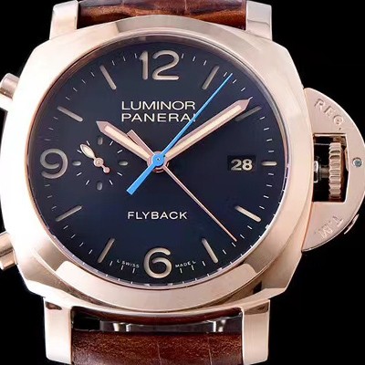 레플리카 [파네라이] 남성용 오피치네 파네라이 루미너 플라이백 44mm 블랙다이얼 PAN0240  