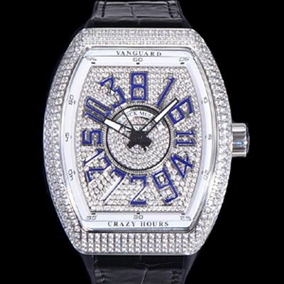 레플리카 [프랭크뮬러] 남성용 뱅가드 오토매틱 CZ02 타입 44미리 보석/큐빅 케이스 가죽줄 보석다이얼 fra24816  