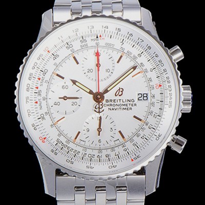 레플리카 [브라이틀링] 남성용 네비타이머 크로노그래프 오토매틱 A7750-2 41미리 메탈시계 화이트다이얼 BRE75641  