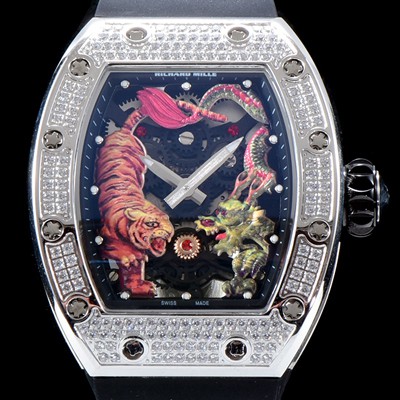 레플리카 [리차드밀레] 남성용 리차드밀 RM51-01 타이거&드래곤 미쉘 요 워치!! 수공 맞물림 형식의 쥬얼세팅 스켈레톤 다이얼 오토매틱 무브먼트 RIC0411  