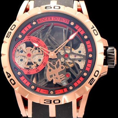 레플리카 [로저드뷔] 남성용 엑스칼리버 블랙&래드 다이얼 오토매틱 무브먼트 ROG4215  