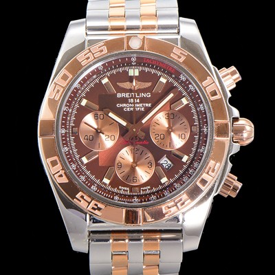 레플리카 [브라이틀링] 남성용 크로노맷 오토매틱 크로노그래프 ETA7750-2타입 44mm 로즈골드 매탈줄 브라운다이얼 bre3219  