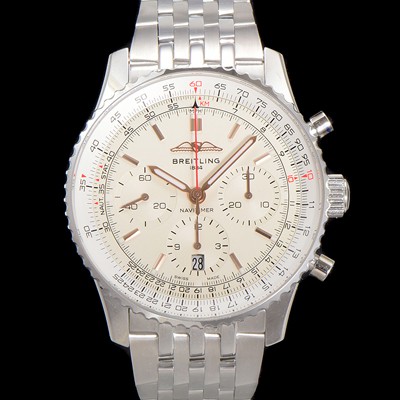 레플리카 [브라이틀링] 남성용 네비타이머 AB0139211G1P1 크로노그래프 ETA7750-2 타입 오토매틱 43mm 메탈줄 화이트 다이얼 bre6003  