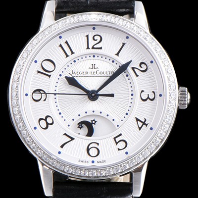 레플리카 [예거르꿀르뜨] 남성용 랑데부 나잇&데이 3468421 레이디 워치 최상급 다이아몬드 세팅 문페이즈 화이트 텍스쳐드 다이얼 오토매틱 무브먼트 JAG0413  