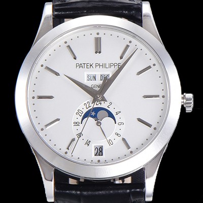 레플리카 [파텍필립] 남성용 신형!!컴플리케이션 5396G-011 에뉴얼 캘린더 데이-데이트 문페이즈 화이트 다이얼 Cal.324 S C 오토매틱 무브먼트 PAT0100  