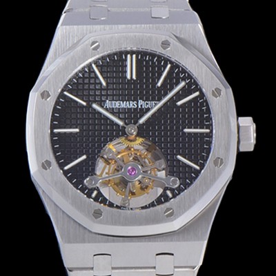 레플리카 [오데마피게] 남성용 로얄오크 Calibre 2924 투어빌론/수동기계식 41미리 블랙다이얼 AUD74546  