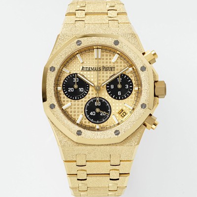 레플리카 [오데마피게] 남성용 로얄오크 26240BA.GG.1324BA.01 크로노그래프 18K 옐로우골드 41mm 오토매틱 Cal.4401 타입 샴페인 와플 다이얼 aud6560  