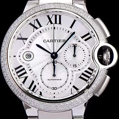 레플리카 [까르띠에] 남성용 발롱블루 드 까르띠에 WE902001화이트 다이얼 크로노그래프 업버전 7750-2 오토매틱 무브먼트 CAR0132  