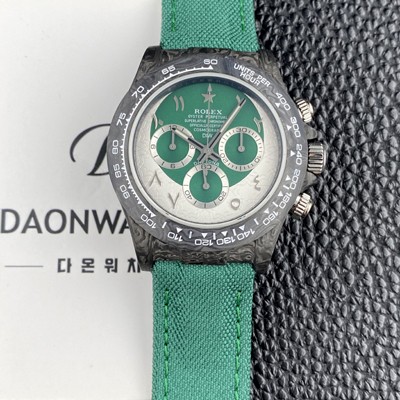 레플리카 [로렉스]남성용 데이토나 DIW 포지드카본 커스텀 40미리 크로노그래프 오토매틱 Cal.4130 무브먼트 그린 다이얼 rol5650  