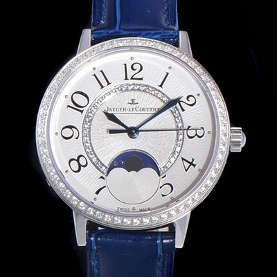레플리카 [예거르꿀뜨르] 여성용 랑데뷰 문미듐 q3578430 오토매틱 Cal.935타입 34mm  보석/다이아 베젤 가죽줄 화이트다이얼 jag76015  