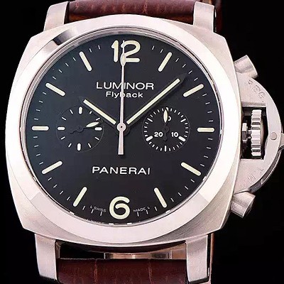 레플리카 [파네라이] 남성용 루미너 플라이배크 블랙 다이얼 PAN0453  