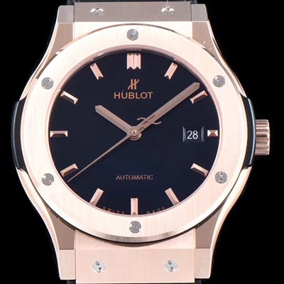 레플리카 [휴블렛] 남성용 클레식 퓨전 565.OX.1180.LR 논그로노형 골드 케이스 UP!! 블랙 다이얼 고급스러운 18K 로즈골드 케이스 오토매틱 무브먼트 HUB0200  