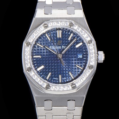 레플리카 [오데마피게] 여성용 로얄오크 점보 엑스트라씬 오토매틱 34미리 블루다이얼 AUD87437  