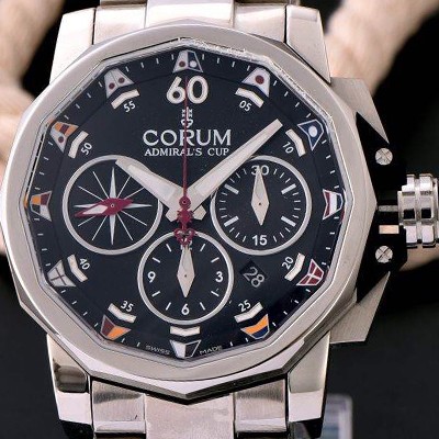 레플리카 [코럼] 남성용 어드미럴 컵 첼린져 44 크로노그래프 블랙다이얼 COR012  
