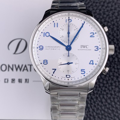 레플리카 [아이더블유씨] 남성용시계 베스트 신형 포르투기즈 IW371617 크로노그래프 오토매틱 ETA7750-2 타입 41mm 메탈줄 화이트 다이얼 iwc64681  