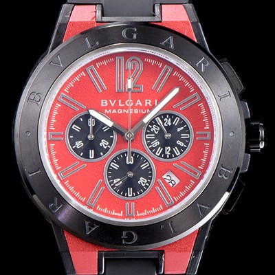 레플리카 [불가리] 남성용 신상품 업데이트!! 디아고노 102308 DG42C9SMCVDCH 크로노그래프 마그네슘 PVD 레드 다이얼 쿼츠 무브먼트 BVL4251  
