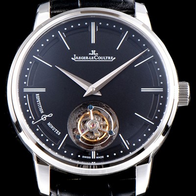 레플리카 [예거르쿨트르] 남성용 마스터 울트라 씬 1313520 미닛 리피터 플라잉 투르비옹 블랙 다이얼 아시안 투어빌론 탑재 무브먼트 JAG0414  