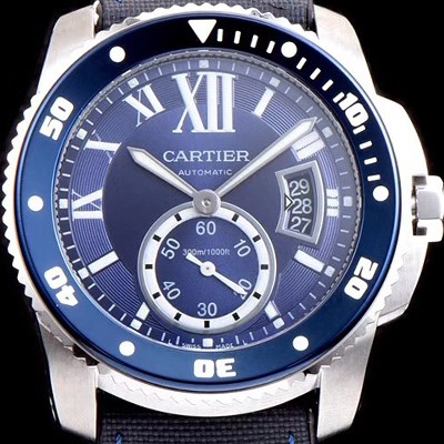 레플리카 [까르띠에] 남성용 칼리브 드 까르띠에 WSCA0010 블루세라믹 베젤 블루 다이얼 ETA 2824-2 오토매틱 무브먼트 CAR0100  