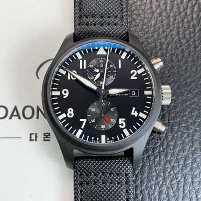 레플리카 [아이더블유씨] 남성용 파일럿 워치 탑건 IW389001 크로노그래프 44미리 오토매틱 7750타입 블랙 다이얼 iwc4118  