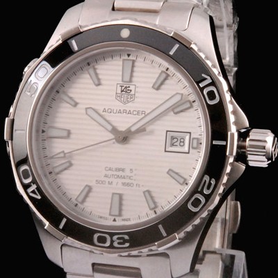 레플리카 [태그호이어] 남성용 아쿠아레이서 오토매틱 500메터 칼리버 5 화이트다이얼 TAG0405  