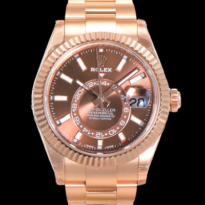 레플리카  [로렉스] 남성용 스카이더웰러 오이스터 퍼페츄얼 오토매틱 Cal.9001타입 42미리 18K 로즈골드 브라운 다이얼 rol5294  