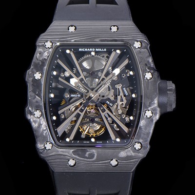 레플리카 [리차드밀레] 남성용 리차드밀 RM12-01 투어빌론 수동기계식 포지드 카본케이스 켈레톤 다이얼 RIC09618  