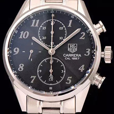 레플리카 [태그호이어] 남성용 까레라 1887 오토매틱 크로노 그래프 블랙 다이얼 TAG0220  