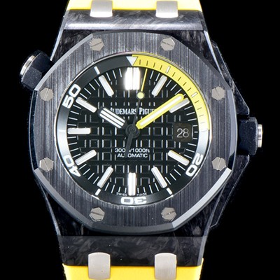 레플리카 [오데마피게] 남성용 신형 다이버 모델!! 로얄오크 오프쇼어15706AU.OO.A002CA.01 포지드카본 블랙 와플 다이얼 오토매틱 무브먼트 AUD0234  