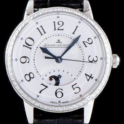 레플리카 [예거르꿀르뜨] 남성용 랑데부 나잇&데이 3468421 미디엄 레이디 워치!! 최상급 다이아몬드 세팅 문페이즈 화이트 기요셰 다이얼 오토매틱 무브먼트 JAG0400  