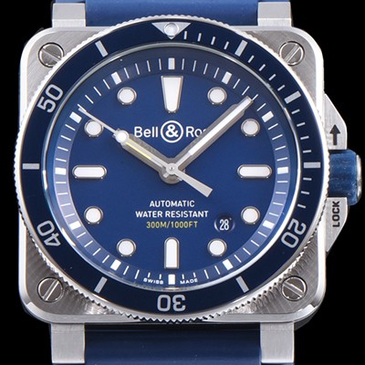 레플리카 [벨엔로즈] 남성용 신형다이버워치!! 인스트루먼트 BR0392-D-BU-ST/SRB 블루 세라믹 베젤 에디션 블루 다이얼 오토매틱 무브먼트 BEL4201  
