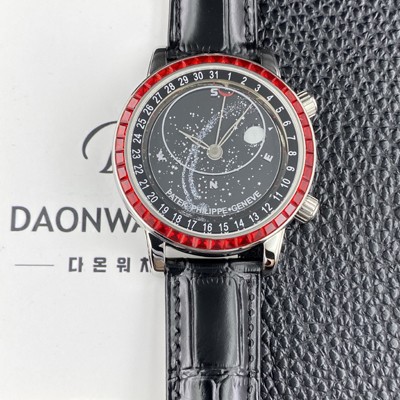 레플리카 [파텍필립] 남성용 그랜드 컴플리케이션 6104P 문페이즈 43mm 오토매틱 Cal.240 타입 블랙 다이얼 pat2277  