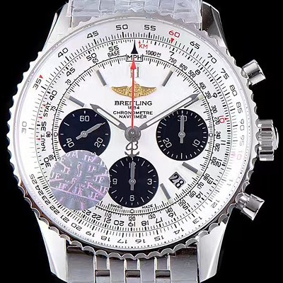 레플리카 [브라이틀링] 남성용 네비타이머 크로노그래프 화이트 다이얼 오토매틱 무브먼트 BRE0214  