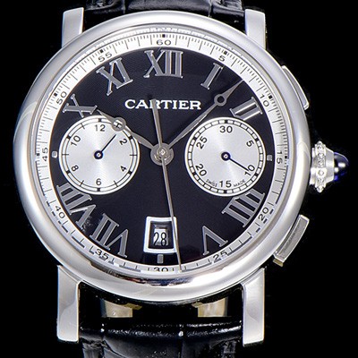 레플리카 [까르띠에]남성용 로톤드 더 까르띠에 크로노그래프 40미리 블랙다이얼 CAR10408  