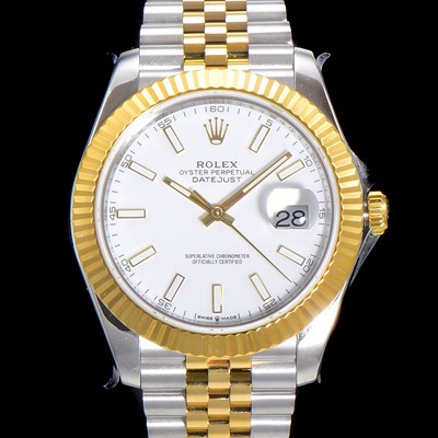 레플리카 [로렉스] 남성용 904L스틸!! 2022신형 데이져스트 41mm II 126333 !! 18K 옐로골드 화이트 다이얼 브레이슬릿 신형 Cal.3235 오토매틱 무브먼트 ROL09323  