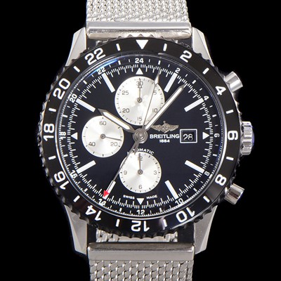 레플리카 [브라이틀링] 남성용 크로노라이너 오토매틱 ETA 7750-2B 타입 46mm 메쉬메탈줄 세라믹 블랙다이얼 bre6846  