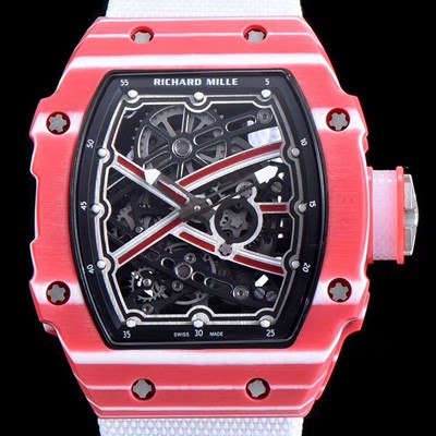 레플리카 [리차드밀레] 남성용 RM67-02 하이 점프 무타즈 에사 바르심 스켈레톤 다이얼 오스트리아 산 신형 화이트 우레탄러버밴드 오토매틱 무브먼트 RIC0441  